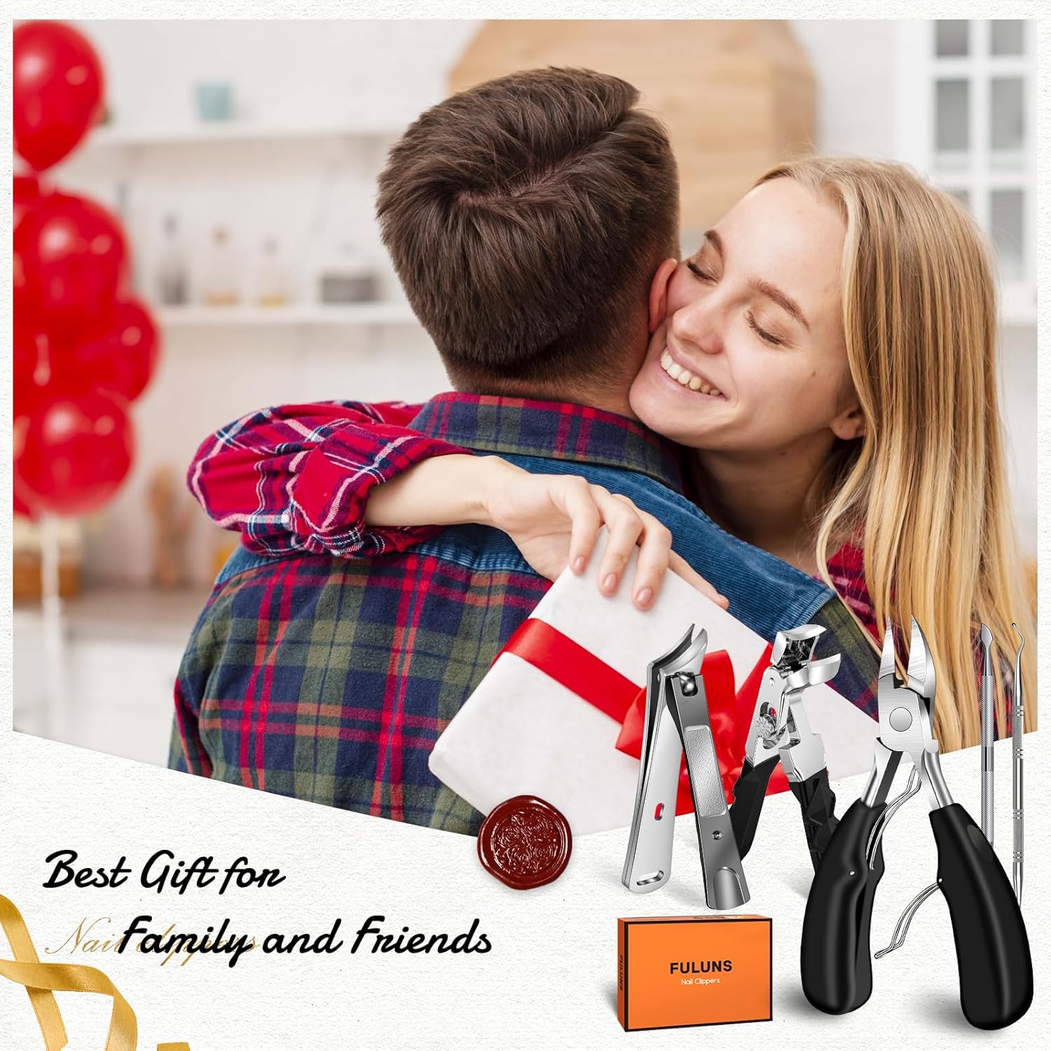 高齢者用の足爪切り、厚い足爪に最適, 2025年クリスマスギフトとしての靴下のおまけ 男性 女性 大人のためのプレゼント, 埋没爪用の頑丈な大型爪切り、アップグレードされた斜めの爪切り铗