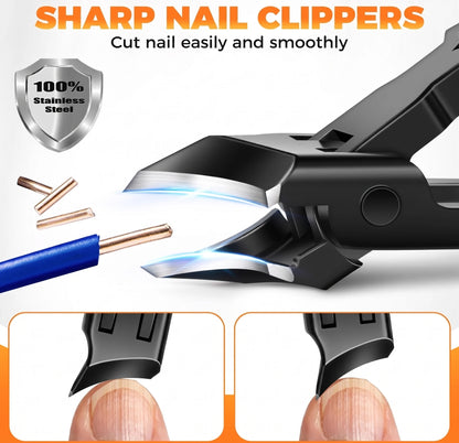 FULUNS ingrown nail clipper with a 100% stainless steel curved blade. Precision-sharp edge cuts smoothly through thick, hard, and ingrown nails without snagging or splitting.